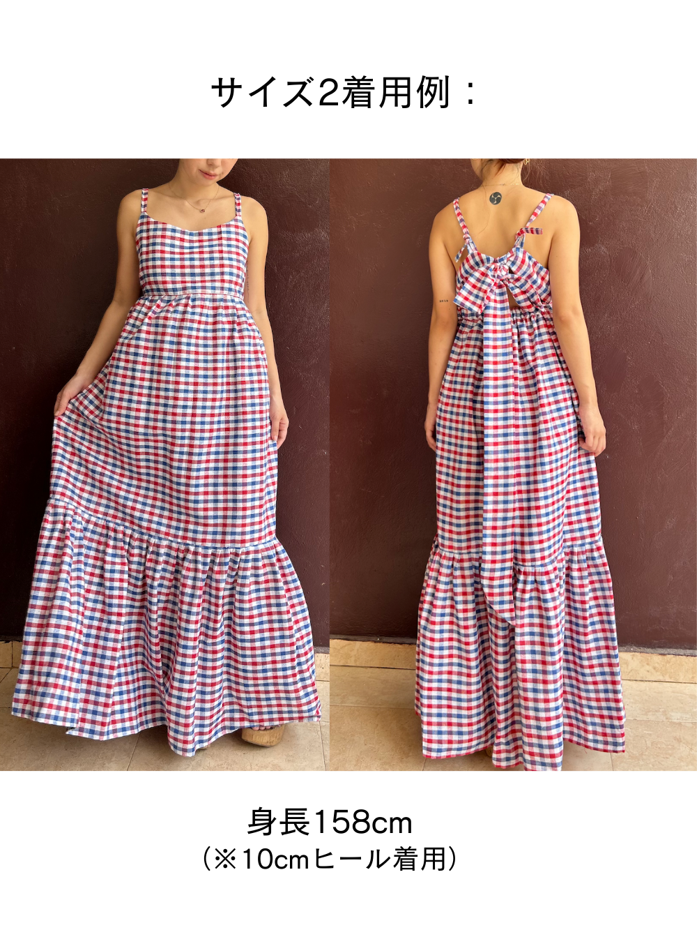 オープンバックリボンドレス(Size 2)