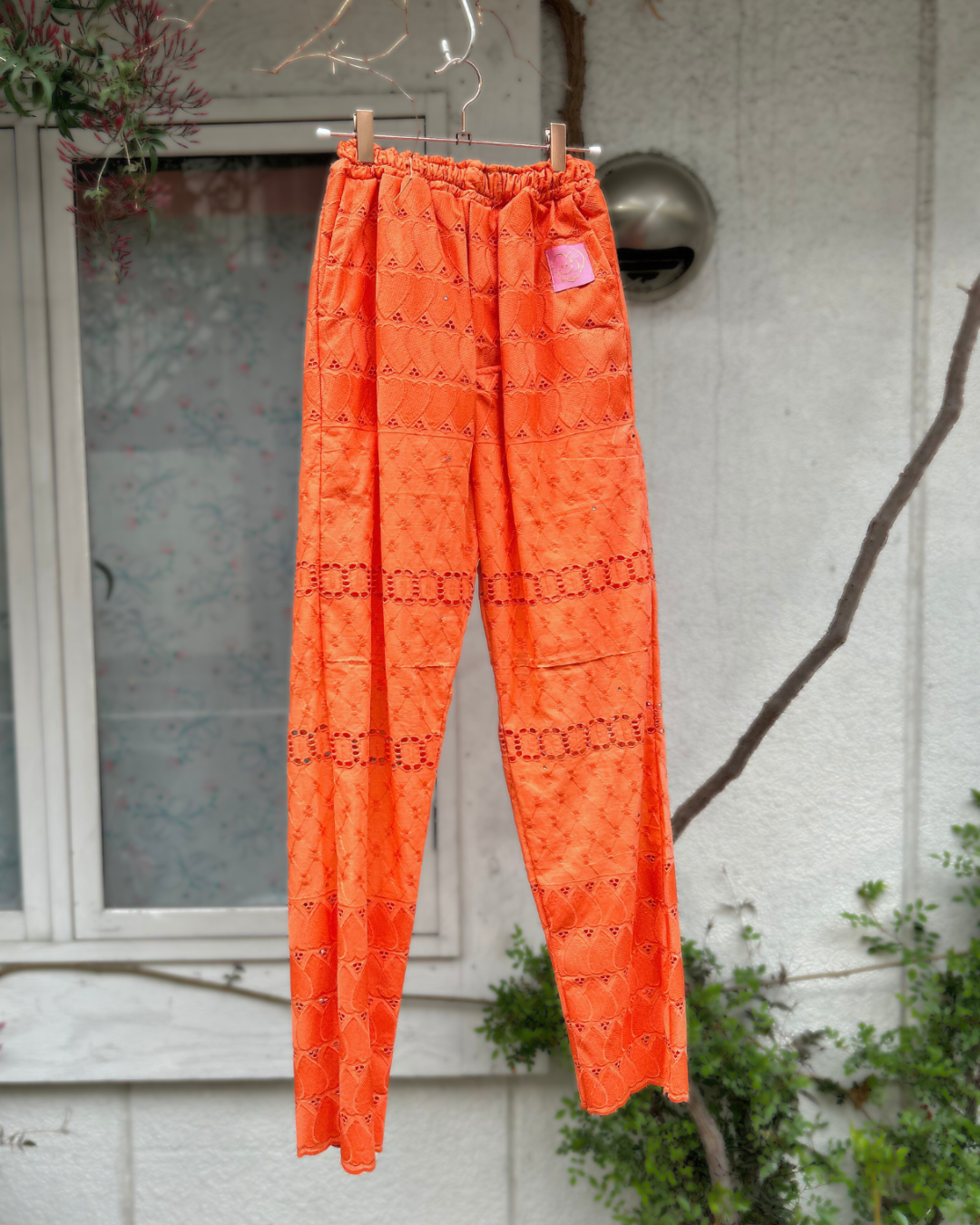 Embroidered Lace Pantaloons - Orange