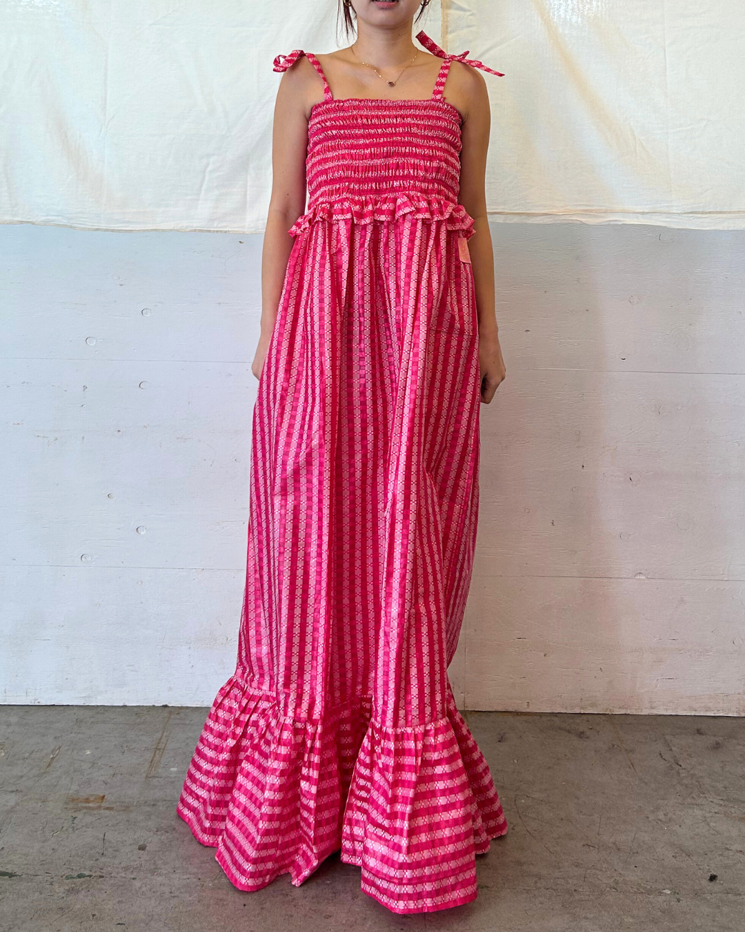 2 in 1 Elastic Long Dress - Pink