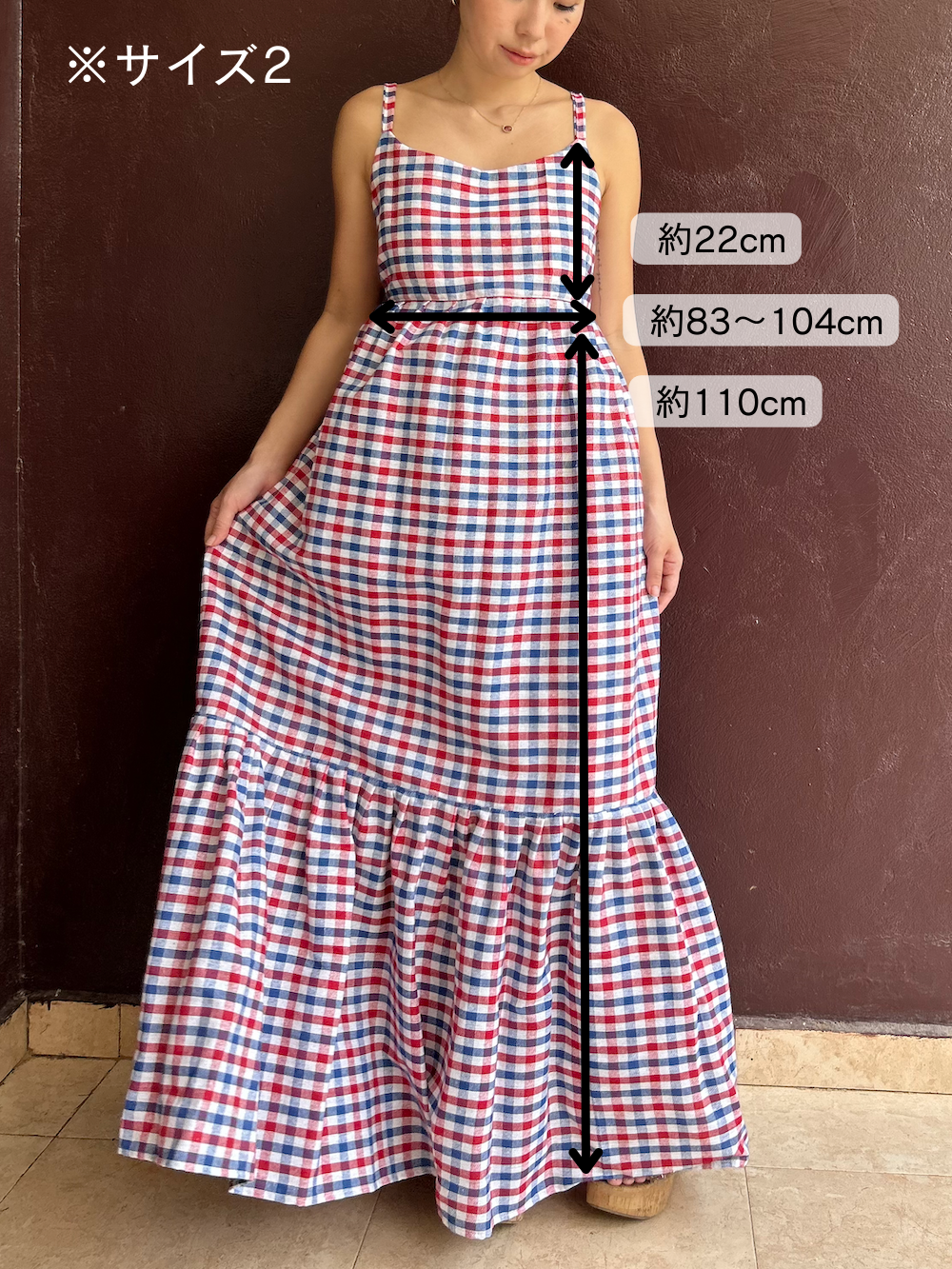 オープンバックリボンドレス / Size 2