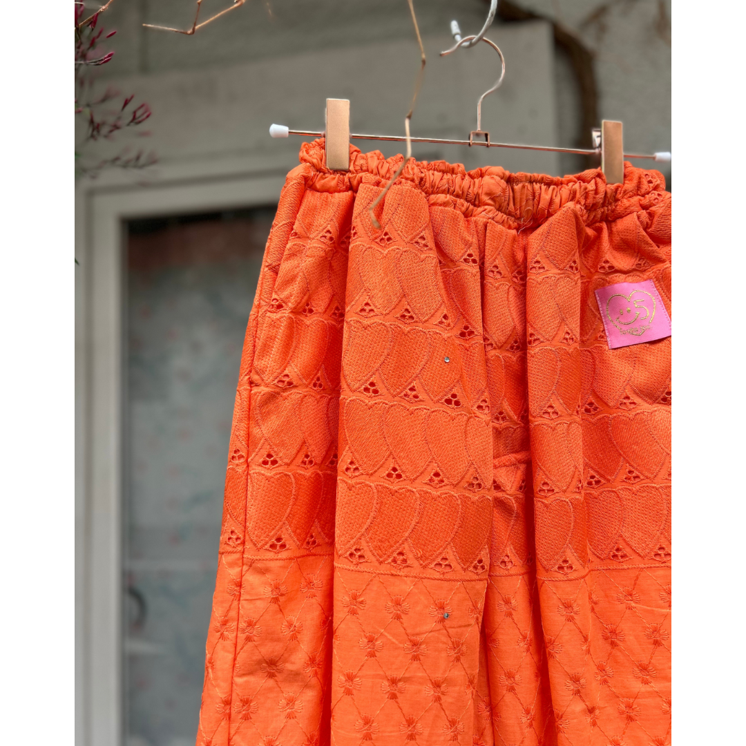 Embroidered Lace Pantaloons - Orange