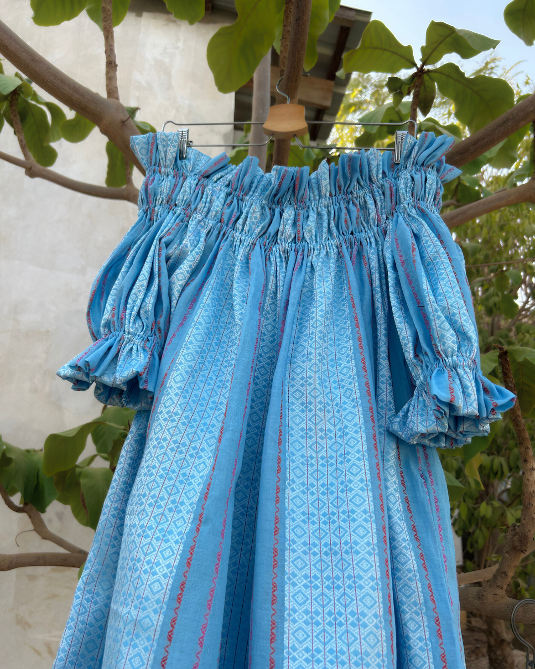 Decollete dress - Light blue