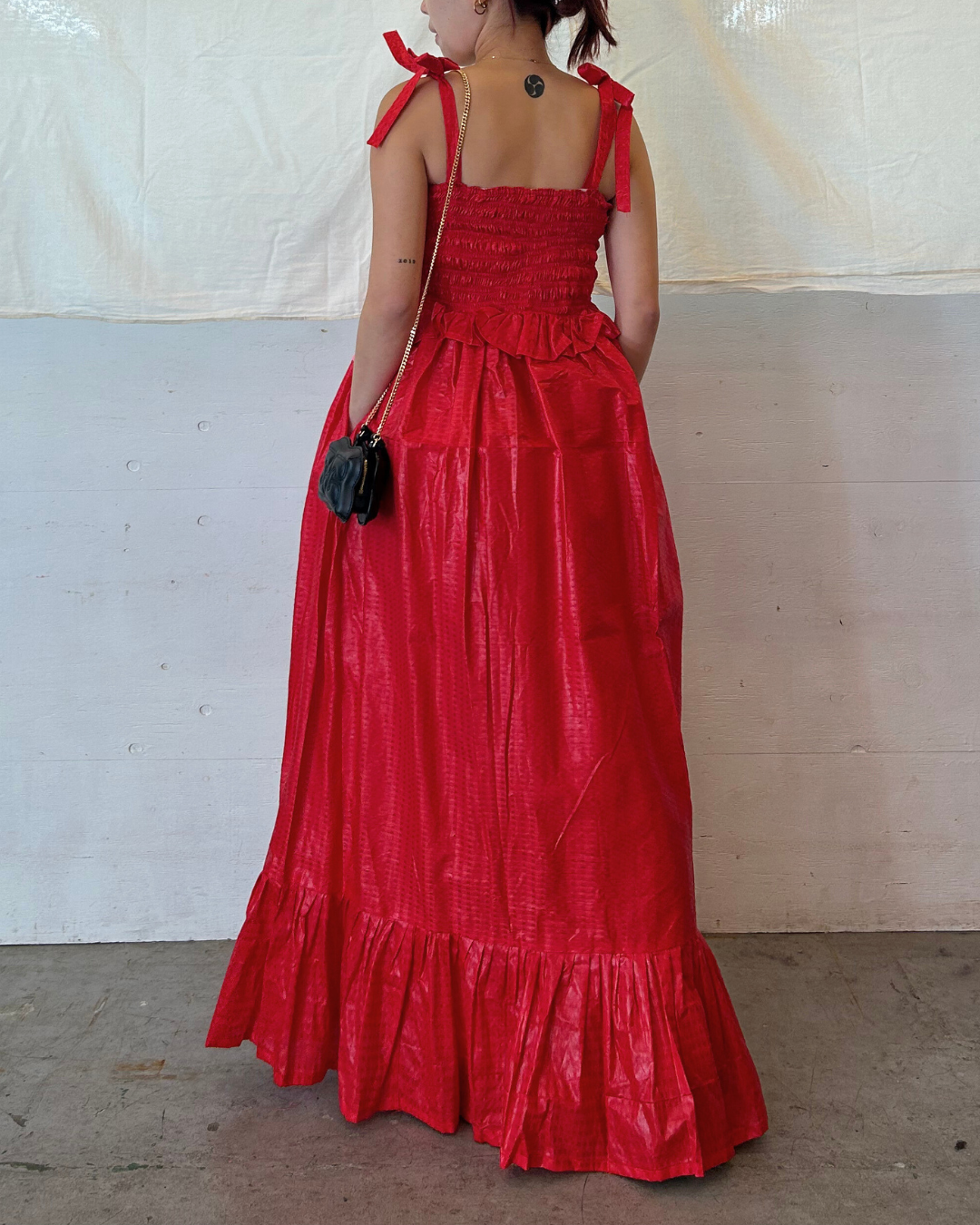 2 in 1 Elastic Long Dress - Red