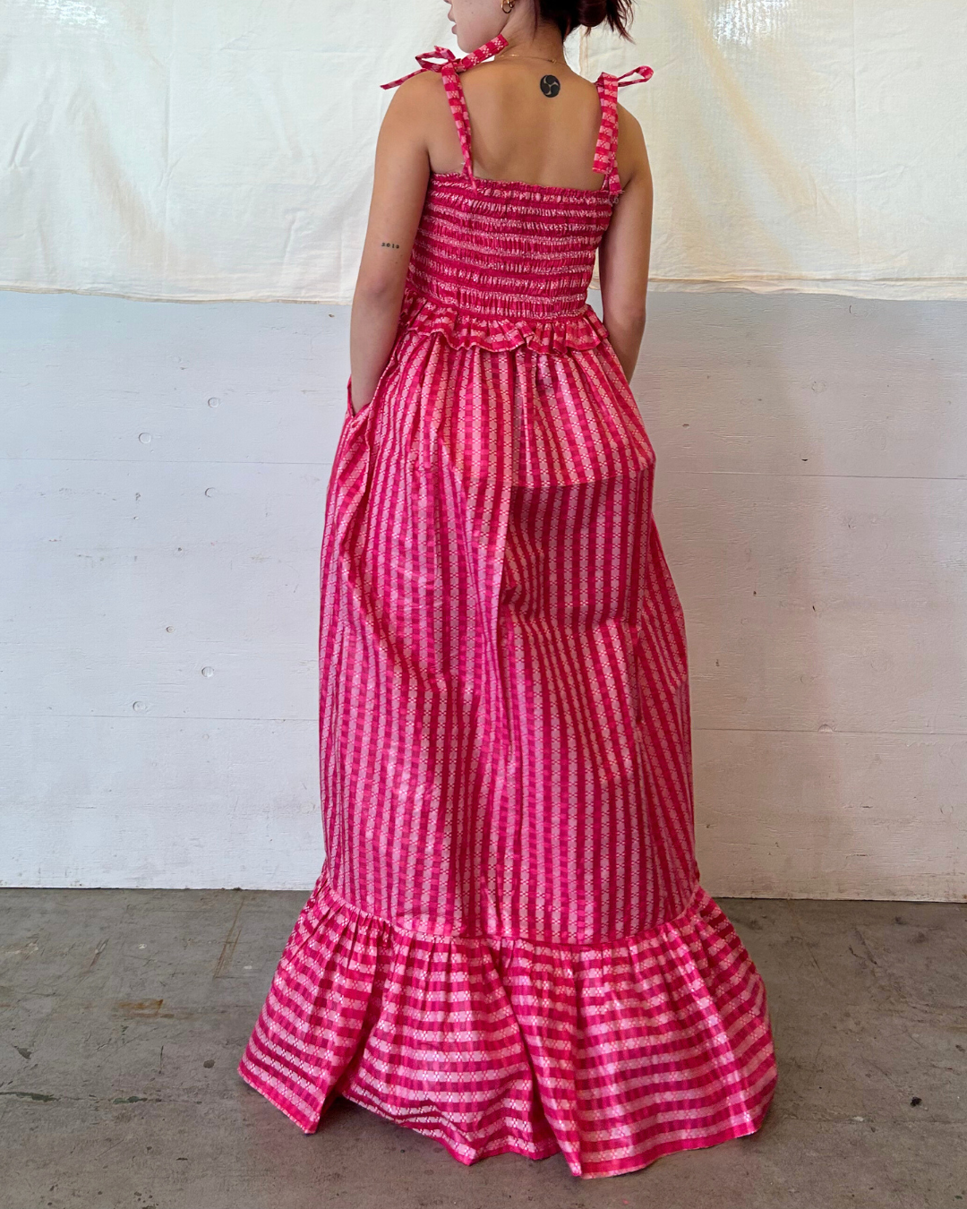 2 in 1 Elastic Long Dress - Pink