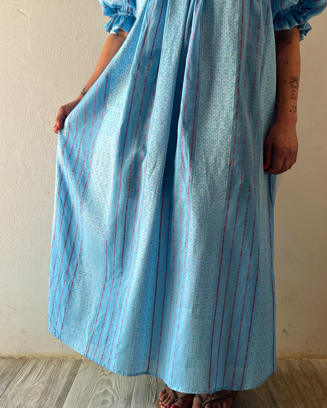 Decollete dress - Light blue