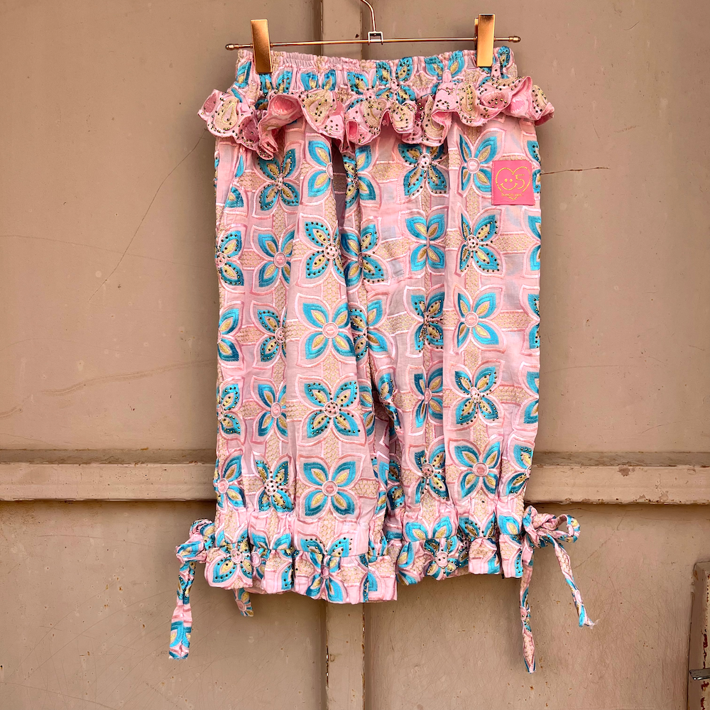 Beaded embroidered shorts