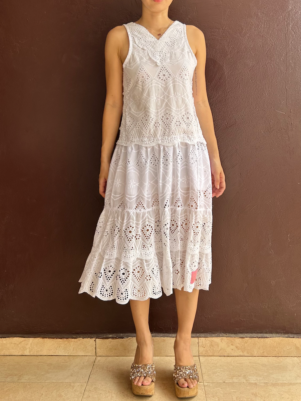 Wedding tank dress (white lace)