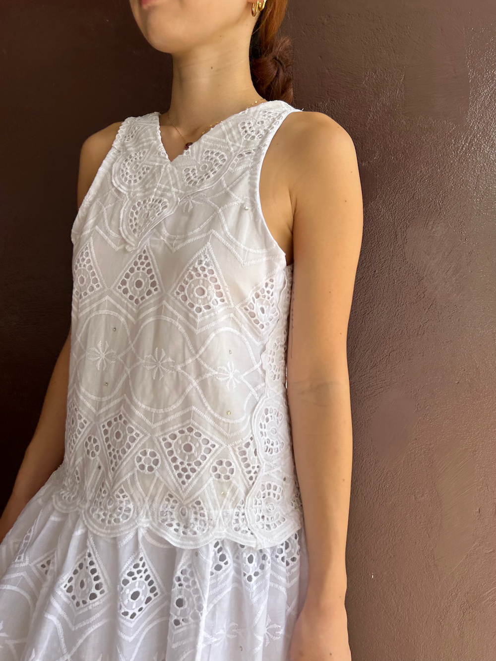Wedding tank dress (white lace)