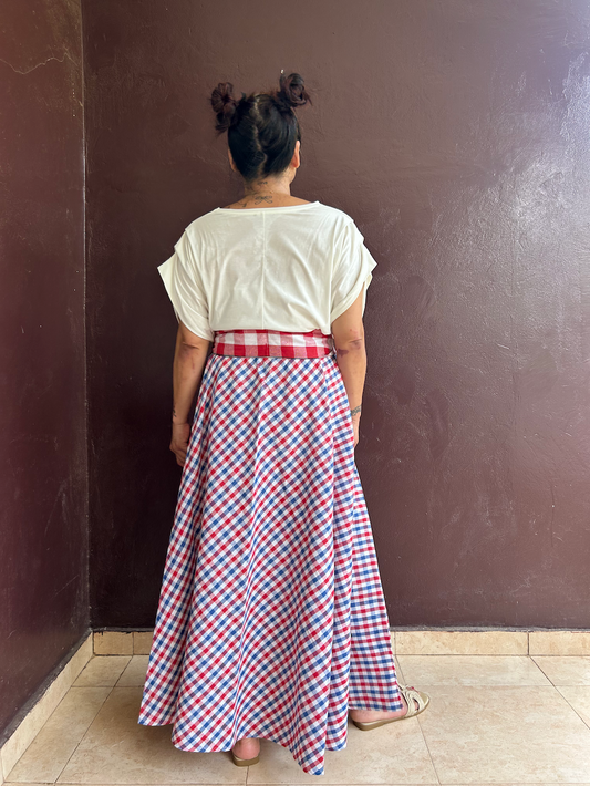 リボンサーキュラススカート / クロスカラー